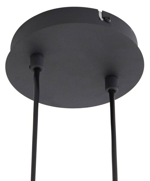 Lindby függőlámpa Isamer, füstszürke, 130 cm, gömb alakú, dimmelhető, Fekete, Nappali / Étkező, fém, Modern