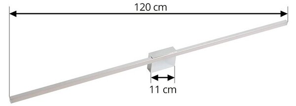 Lucande LED tükör lámpa Kivana, króm, fém, 120 cm, IP44, Króm / ezüst, Fürdőszoba, Alumínium, Modern