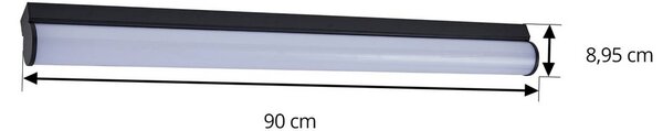 Lucande LED fürdőszoba fali lámpa Vilmara, fekete, fém, IP44, Fekete, Fürdőszoba, Alumínium, Modern