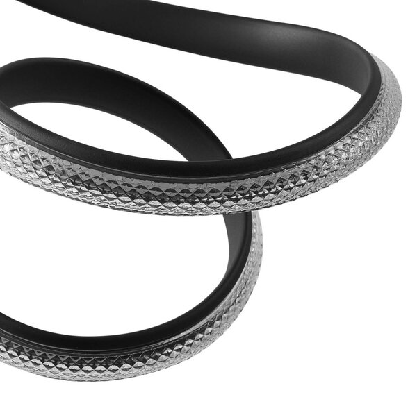Lucande LED-es függőlámpa Rodado, fekete, 110 cm, alumínium, Fekete, Nappali / Étkező, Alumínium, Modern