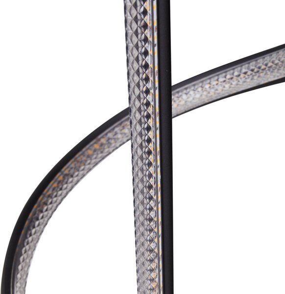Lucande LED állólámpa Rodado, fekete, 132 cm, alumínium, Fekete, Nappali / Étkező, Alumínium, Modern
