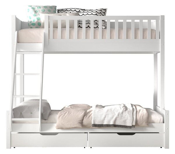 Fehér emeletes gyerekágy 140x200-90x200 cm Scott - Vipack