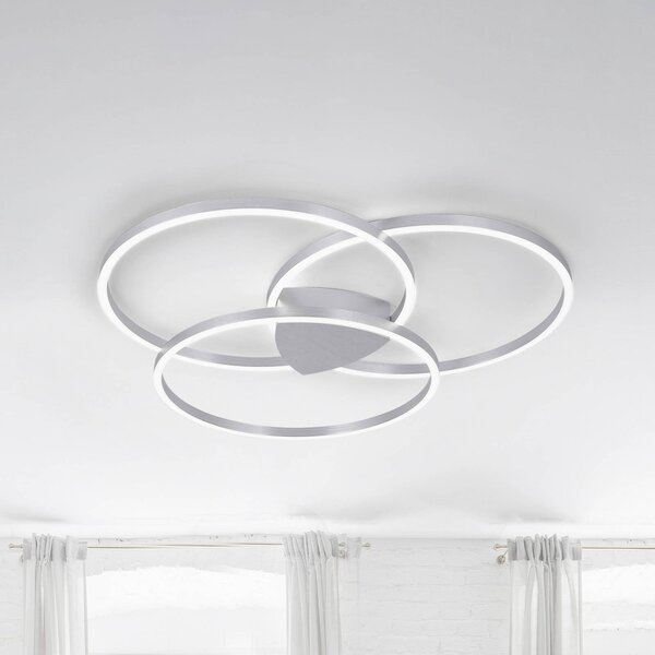 Q-Smart-Home Paul Neuhaus Q-KATE LED mennyezeti lámpa, dimmelhető, Alu / szürke / cink, Nappali / Étkező, Alumínium, Modern