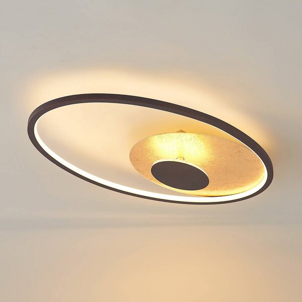 Lindby LED mennyezeti lámpa Feival, 61 cm, rozsda/arany, dimmelhető, dimmelhető, Barna / rozsda, Nappali / Étkező, fém, Modern