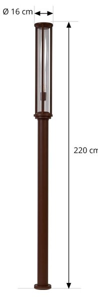 Lucande kültéri világítás Alivaro, rozsdás színű, 220 cm, E27, IP65, dimmelhető, Barna / rozsda, Alumínium, Modern