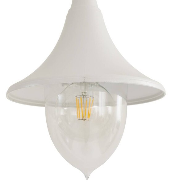 Lindby Madea kültéri lámpa, fehér, 2-lámpás, 213 cm, E27, IP44, dimmelhető, Fehér / opál, Alumínium, Modern