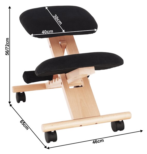 Ergonomikus térdeplőszék Gloire (fekete + bükk)
