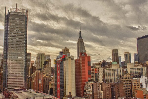 Vlies Fotótapéta - Aerial View of New York - 375x250 cm