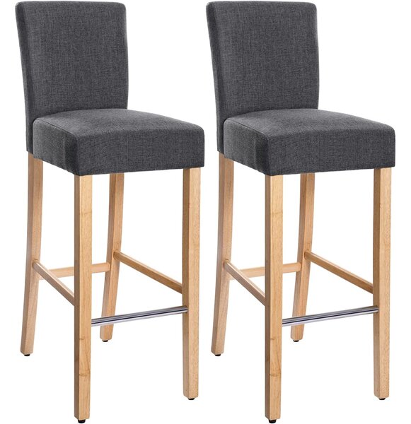 SONGMICS 2 db Párnázott bárszék, magas konyhai szék, ülésmagasság 71,5 cm