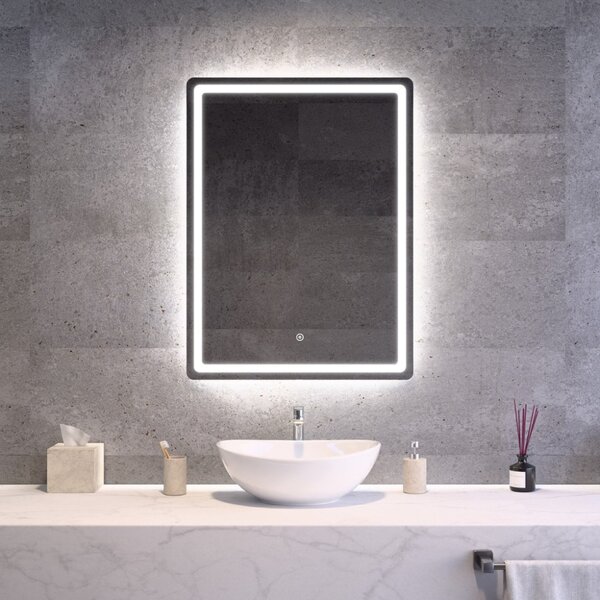 Fürdőszobai LED tükör 50x70cm | Fényerő és színhőmérséklet szabályozás | Welland Type20V