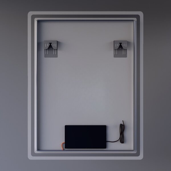 Fürdőszobai LED tükör 60x80cm | Fehér és színes háttérvilágítás - RGB funkciók
