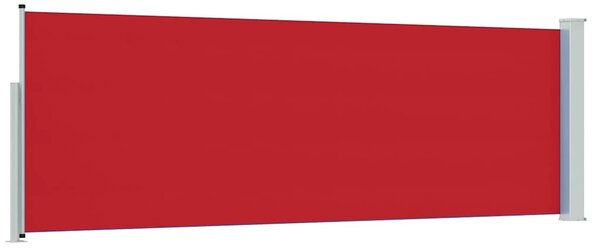 Piros behúzható oldalsó teraszi napellenző 100 x 300 cm
