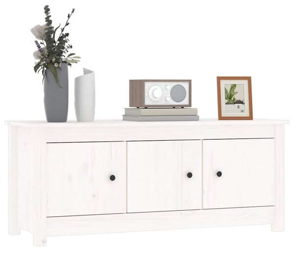 Fehér tömör fenyőfa cipősszekrény 110 x 38 x 45,5 cm