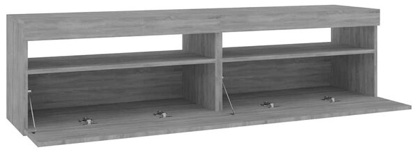 2 db füstös tölgy színű TV-szekrény LED-ekkel 75 x 35 x 40 cm