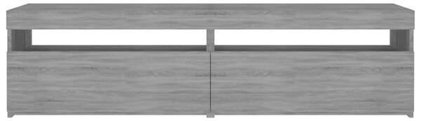 2 db füstös tölgy színű TV-szekrény LED-ekkel 75 x 35 x 40 cm