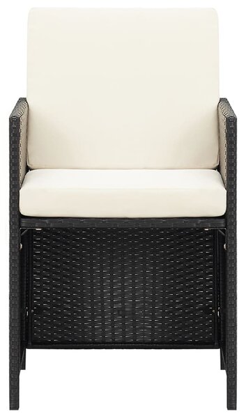 4 db fekete polyrattan kerti szék