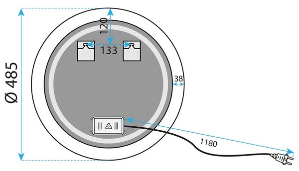 LED fali tükör YH-BL-1 50 cm
