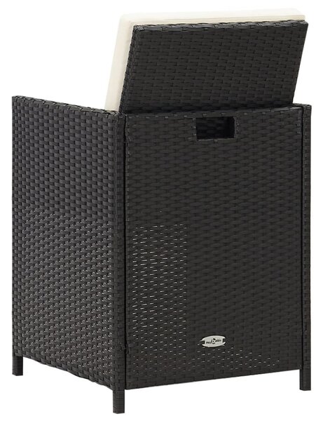 4 db fekete polyrattan kerti szék