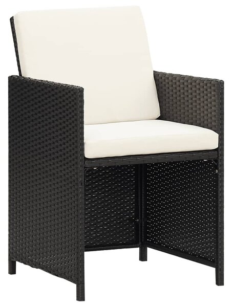 4 db fekete polyrattan kerti szék