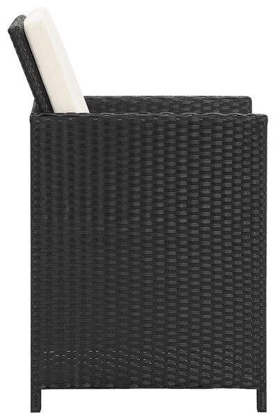 4 db fekete polyrattan kerti szék