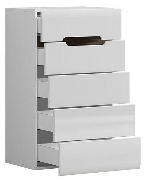 Komód Serveso 103, Közepes sűrűségű farostlemez, Laminált forgácslap, 104x60x41cm, Fehér, Fényes fehér