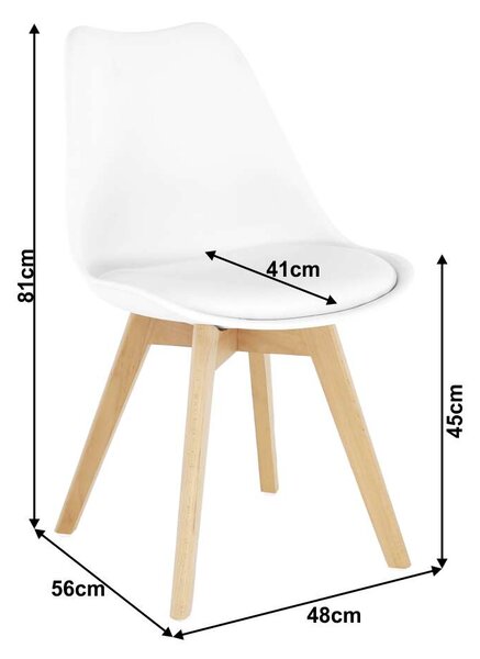 Bali New K81_48 Étkezőszék - fehér-bükk