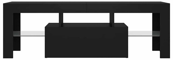 Fekete TV-szekrény LED-világítással 120 x 35 x 40 cm