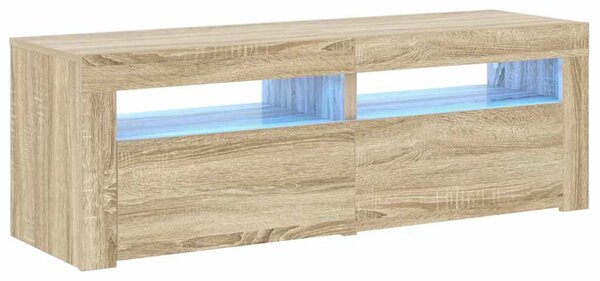 Sonoma tölgy színű TV-szekrény LED-lámpákkal 120 x 35 x 40 cm