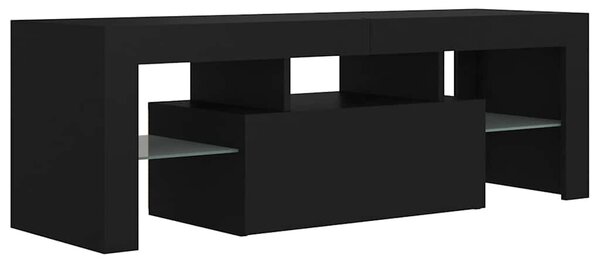 Fekete TV-szekrény LED-világítással 120 x 35 x 40 cm