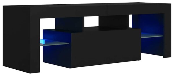 Fekete TV-szekrény LED-világítással 120 x 35 x 40 cm