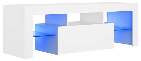 Fehér TV-szekrény LED-lámpákkal 120 x 35 x 40 cm