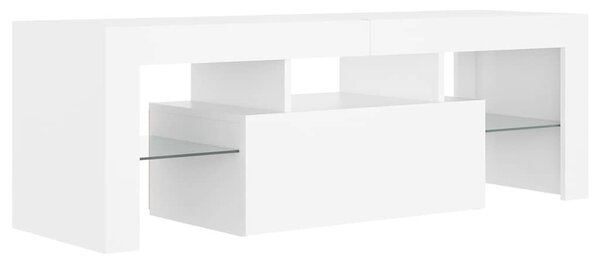 Fehér TV-szekrény LED-lámpákkal 120 x 35 x 40 cm