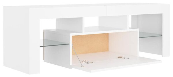 Fehér TV-szekrény LED-lámpákkal 120 x 35 x 40 cm