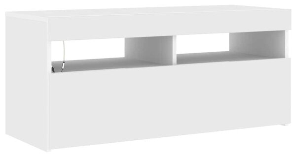 Fehér TV-szekrény LED-lámpákkal 90 x 35 x 40 cm