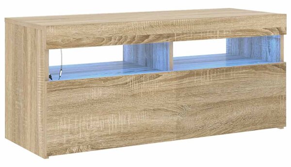 Sonoma tölgy színű TV-szekrény LED-világítással 90 x 35 x 40 cm