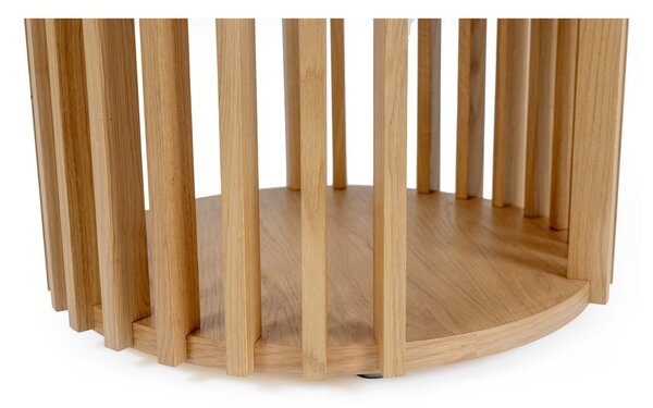 Drum tölgyfa tárolóasztal, ø 53 cm - Woodman