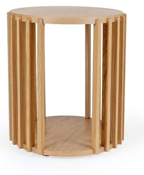 Drum tölgyfa tárolóasztal, ø 53 cm - Woodman