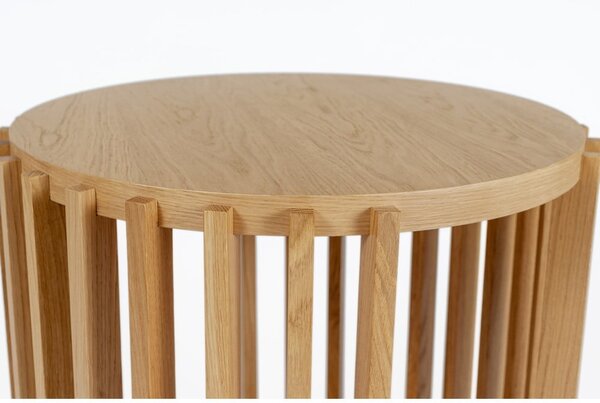 Drum tölgyfa tárolóasztal, ø 53 cm - Woodman