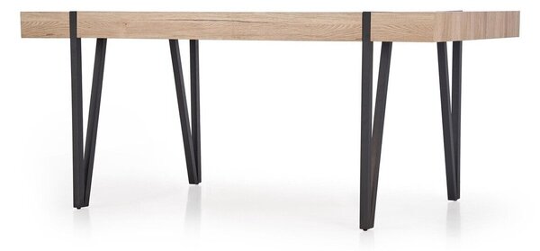 Asztal Houston 354, 76x90cm, San remo tölgy, Fekete