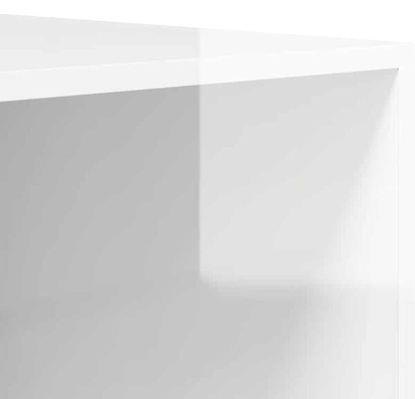 Magasfényű fehér szerelt fa ruhásszekrény 100 x 50 x 200 cm