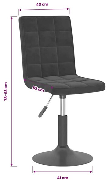 4 db fekete bársony forgó étkezőszék