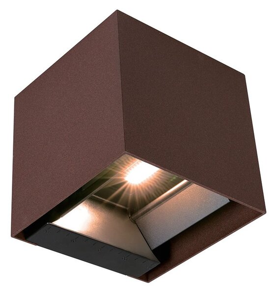 V-TAC 9W COB LED szolár fali Corten lámpa, szenzorral, CCT, Type-C csatlakozóval - SKU 23824-1