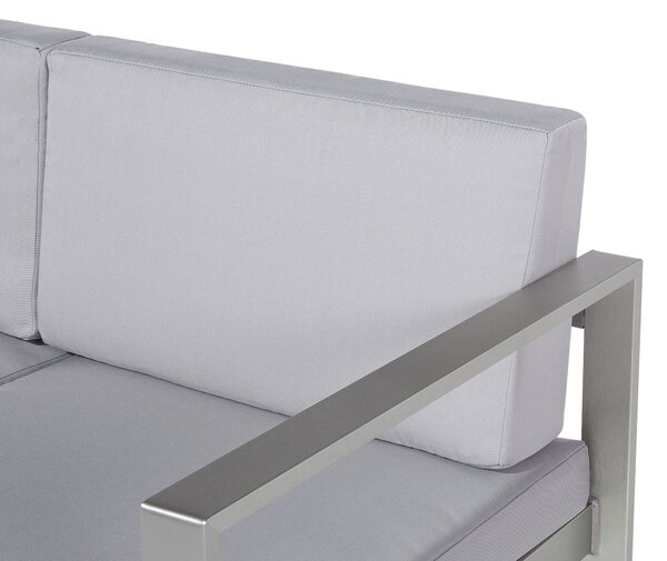 Kerti pad ülőpárnával SALERNO 142 cm Fém Világosszürke