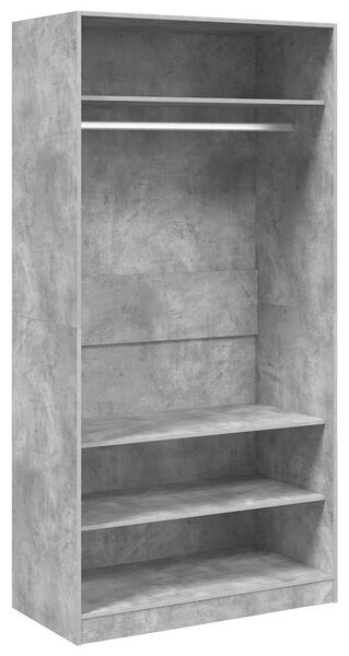 Betonszürke szerelt fa ruhásszekrény 100 x 50 x 200 cm
