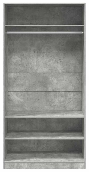 Betonszürke szerelt fa ruhásszekrény 100 x 50 x 200 cm