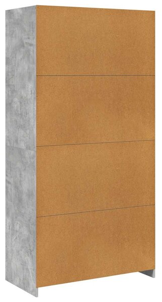 Betonszürke szerelt fa ruhásszekrény 100 x 50 x 200 cm