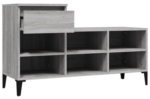 Szürke sonoma színű szerelt fa cipősszekrény 102x36x60 cm