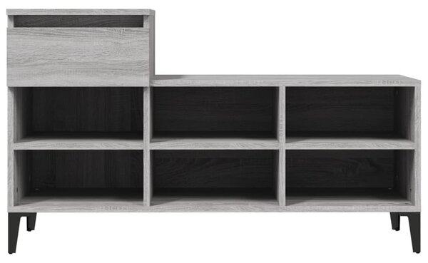 Szürke sonoma színű szerelt fa cipősszekrény 102x36x60 cm