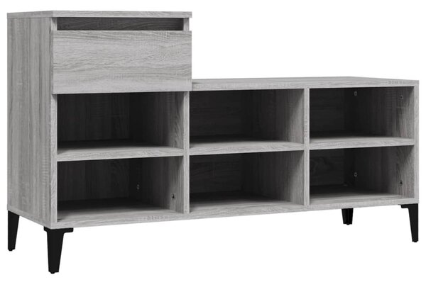 Szürke sonoma színű szerelt fa cipősszekrény 102x36x60 cm