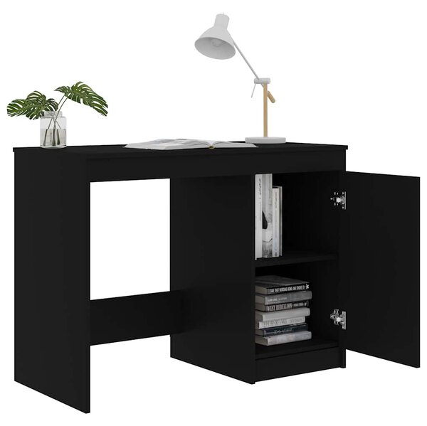 Fekete szerelt fa íróasztal 100 x 50 x 76 cm